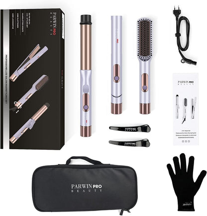 3-In-1 Stylingset – Stijltang – Krultang – Stijlborstel – Haarstyling Set – 25 Mm Stijltang En 32 Mm Krultang – Snelle Opwarming Binnen 30 Seconden En Ionentechnologie