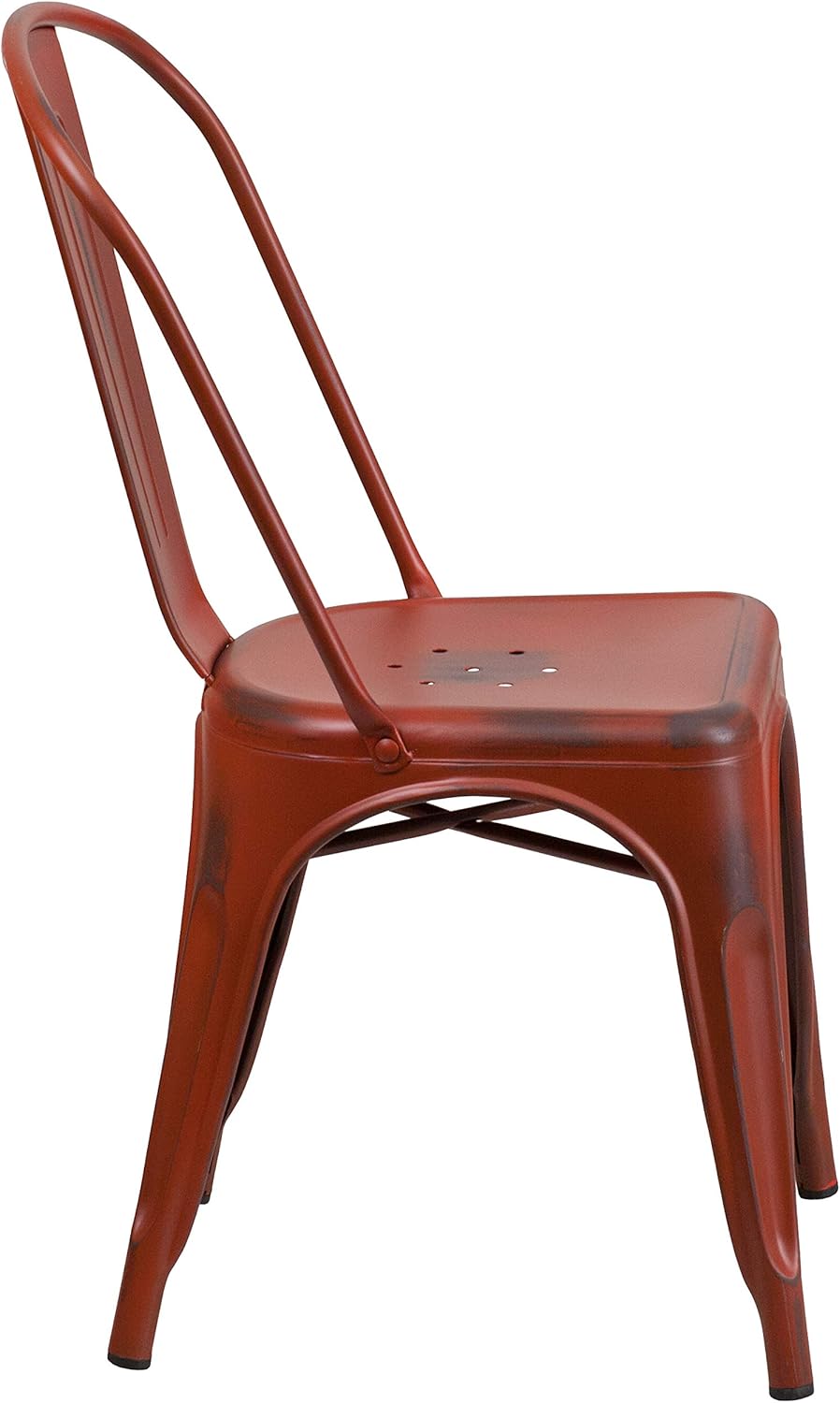 Flash Furniture Blake Commercial Grade 4 Pack noodlijdende Kelly rood metaal indoor-outdoor stapelbare stoel