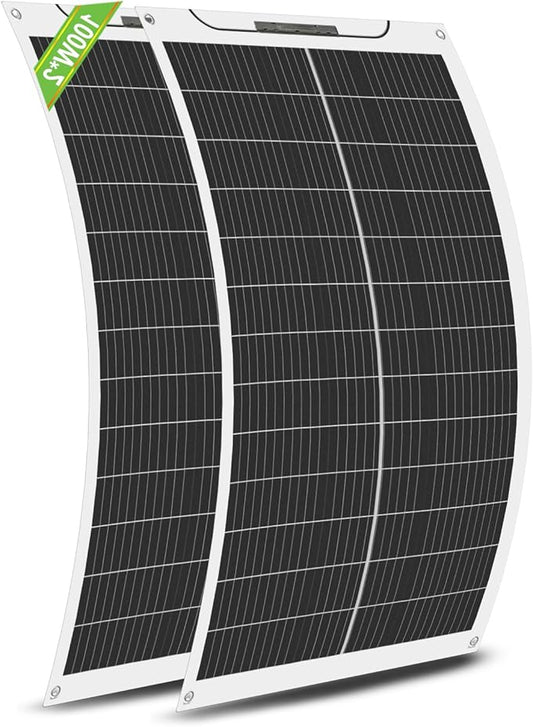 Zonnepaneel – Solar Panel – Zonnepanelen – Opvouwbaar Solar Paneel – Flexibel Zonnepaneel 2x100W – 200W Totaal – Monokristallijn – Lichtgewicht & Weerbestendig