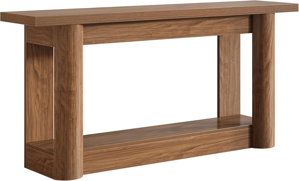 Tribesigns Console Table, Narrow Hallway Table, Long Sofa Table Behind the Sofa, 2-Step Entrance Table, Side Table for Hallway, Entrance, Living Room, Rustic Brown