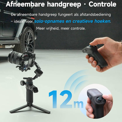 FeiyuTech [Officieel] SCORP Mini 3 Pro – All-in-One 3-Axis Gimbal met afneembare afstandsbediening, voor Camera, Smartphone & Action Cam, Portret & Landschap, Gezichtsherkenning