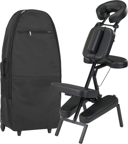 Master Massage Apollo Inklapbaar massagestoelpakket met draagtas, 46485EU zwart mobiele massagestoel, groot
