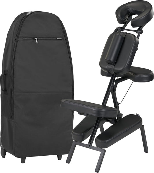 Master Massage Apollo Inklapbaar massagestoelpakket met draagtas, 46485EU zwart mobiele massagestoel, groot