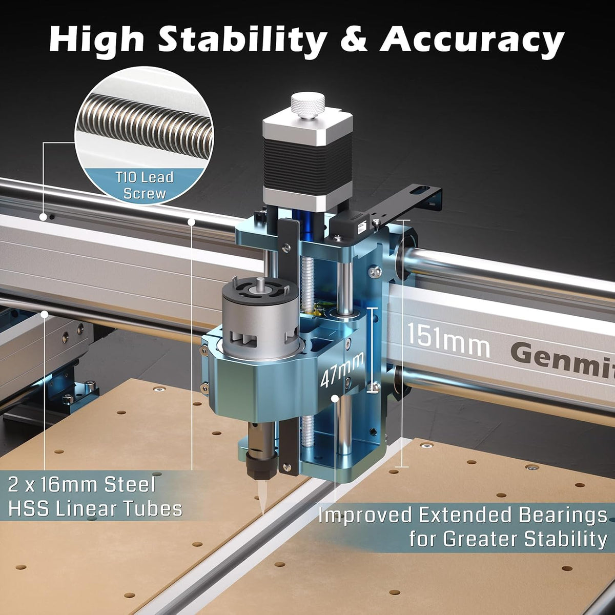 Genmitsu CNC Machine 4040-PRO voor Hout Acryl MDF Nylon Carving Snijden, GRBL Controle, 3 Axis CNC Router Machine, Werkgebied 400 x 400 x 78mm