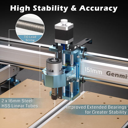 Genmitsu CNC Machine 4040-PRO voor Hout Acryl MDF Nylon Carving Snijden, GRBL Controle, 3 Axis CNC Router Machine, Werkgebied 400 x 400 x 78mm