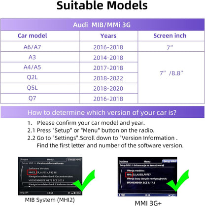 EZoneTronics Draadloze CarPlay & Android Auto Retrofit Kit Decoder voor Audi A4/A5/A6/A7/Q2L/Q5L/Q7 2014-2022 met MIB/MMI 3G Plus Systeem Draadloze Adapter Plug & Play Upgrade Box met SWC Mirrorlink