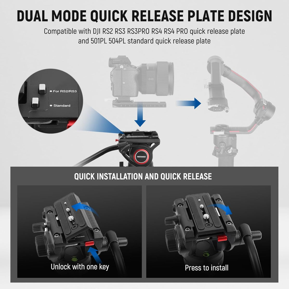 Videostatief – Camerastatief – Fotostatief – Filmstatief – Statief – Verstelbaar Van 89,4 Tot 192 Cm – Vloeistofkop Met 360° Pan En Kantel – Stevige Aluminium Constructie Tot 8 Kg
