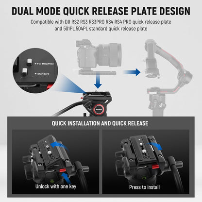 Videostatief – Camerastatief – Fotostatief – Filmstatief – Statief – Verstelbaar Van 89,4 Tot 192 Cm – Vloeistofkop Met 360° Pan En Kantel – Stevige Aluminium Constructie Tot 8 Kg
