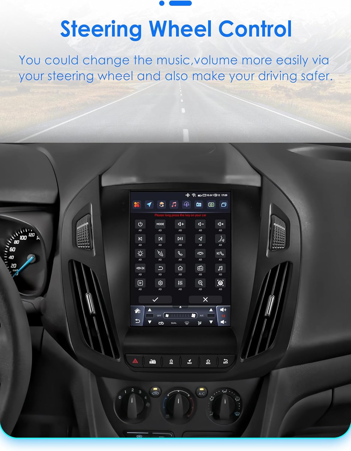 Android 14 Autoradio – Navigatiesysteem – Multimedia Speler – Touchscreen Headunit – Apple CarPlay Android Auto – 9,7 Inch QLED Display – 8-Core Processor 4G WiFi Bluetooth