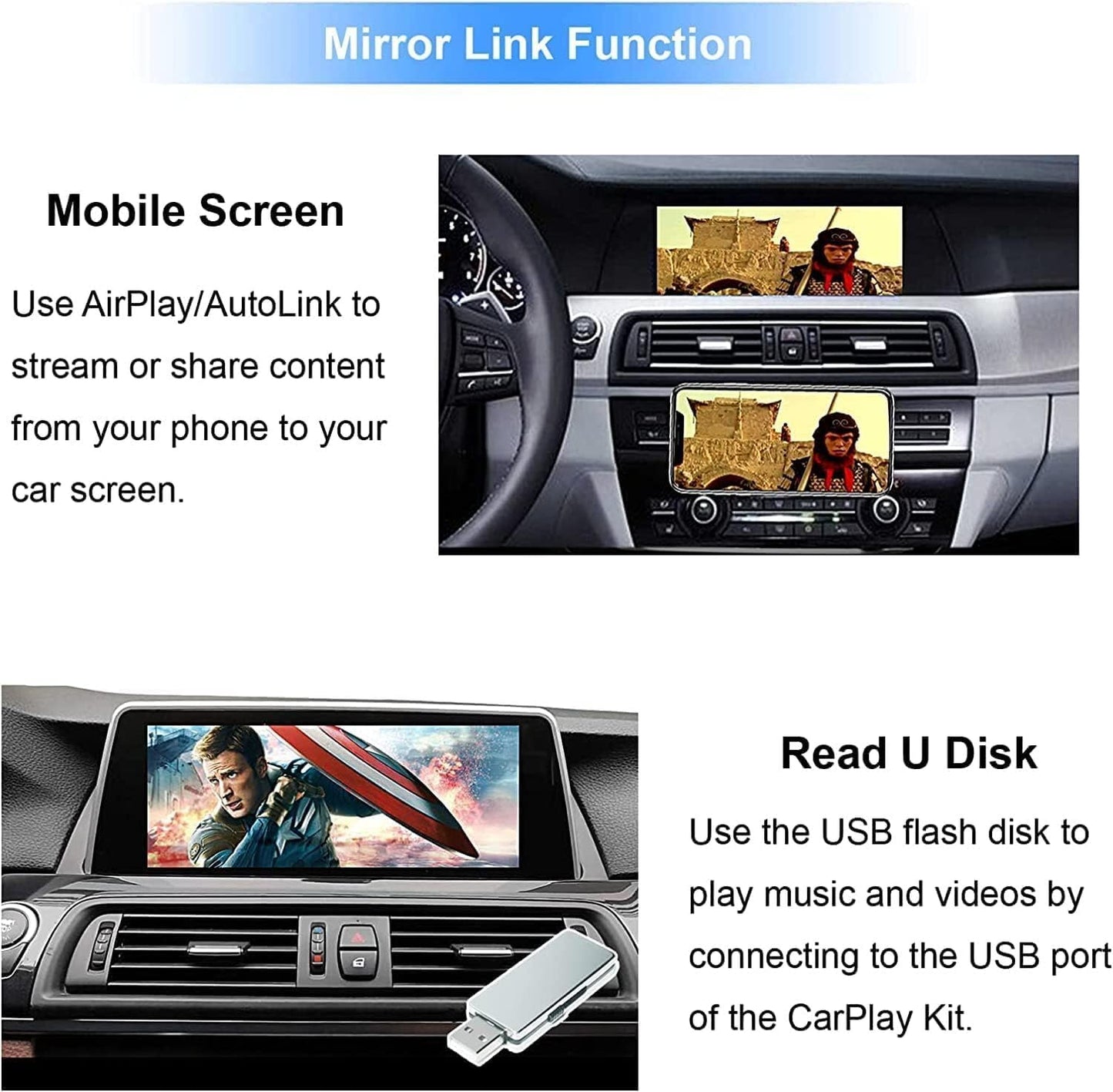 Draadloze CarPlay Adapter – Retrofit Kit – Wireless Android Auto Interface – Mirrorlink Navigatie Systeem – Plug-and-Play Installatie – Spraakbesturing Siri Support