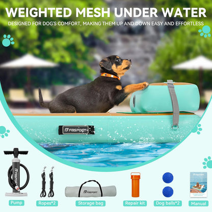FBSPORT Drijvende watertoegangsladder voor honden, boot, meer, antislip EVA-ladder tot 100 kg