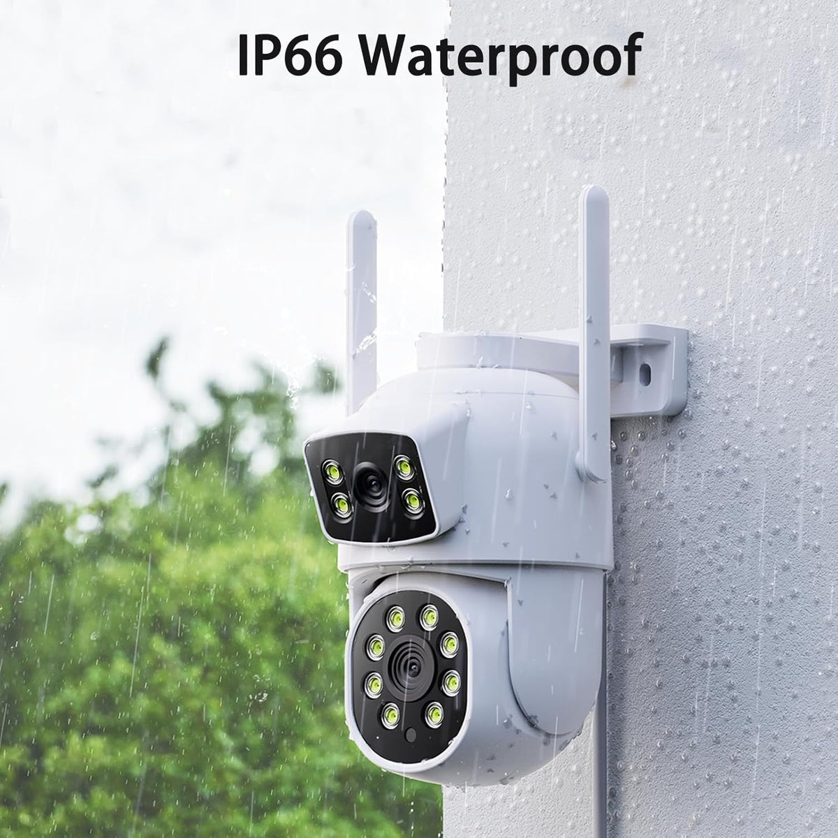 Draadloze CCTV Bewakingscamera Set – Wifi Beveiligingssysteem – Thuiscamera – PTZ Camera – Buitencamera – 2-weg Audio – Dubbele Lens & Scherm – 10-kanaals NVR Met 500 GB HDD – 2K Kleuren Nachtzicht – Automatische Bewegingsdetectie