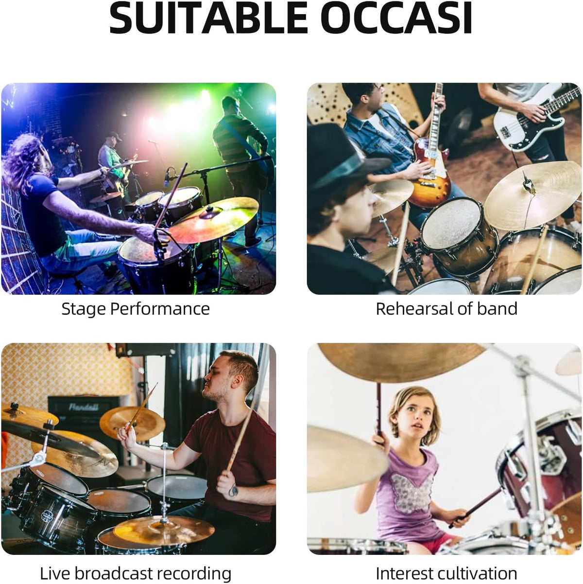 D Debra DK7 Pro 7-delige bedrade drummicrofoonkit voor drummers, inclusief microfoon, microfoonclip met opties voor kick drums, snare, rack/floor toms, congas en cymbals