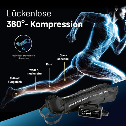 Sports Only x VENENWALKER massageboots, recovery boots met 10 drukniveaus en wisseldruktechniek, beenmassageapparaat voor geoptimaliseerde regeneratie, gecertificeerd medisch product