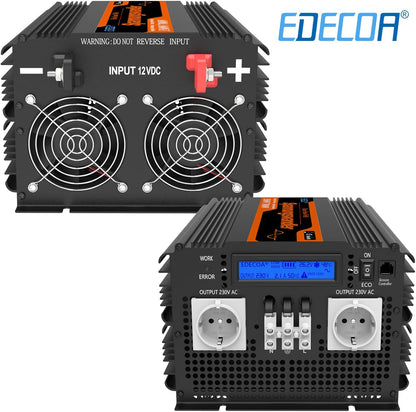<font dir="auto" style="vertical-align: inherit;"><font dir="auto" style="vertical-align: inherit;">        EDECOA Pure Sine Wave Inverter 3500W 12V 230V 7000W Car Power Inverter 12V 230V LCD Voltage Converter Inverter Pure Sine Wave with Remote Control L