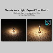 Campinglamp - Kampeerlamp - Retro Stijl - Dimbare - Verstelbaar - Draagbare - met Dubbele Lichtbron - Noodstroombank - USB Oplaadbaar - voor Camping - Noodsituatie - IPX5 Waterdicht - 500Lm - 16000 mAh - 12.3 x 22.5 x 12.3 cm - Vintage Koperen Afwerking