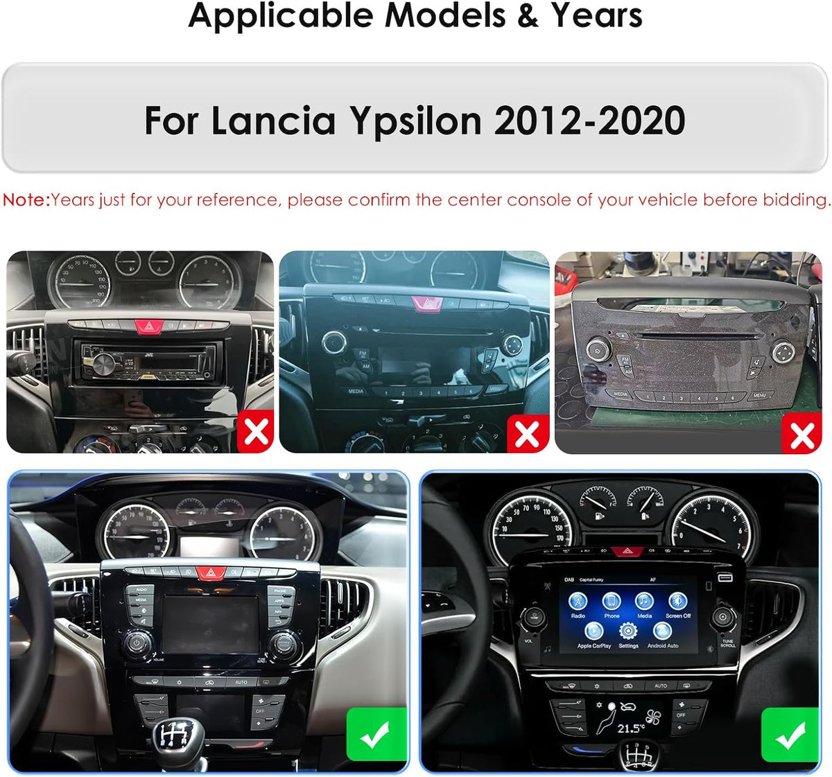 Ossuret Autoradio voor Lancia Ypsilon (2012-2020), 9 Inch Android 13 Touchscreen 2+32GB GPS Navigatie met Carplay Android Auto WiFi Bluetooth Stuurwielbediening DSP USB