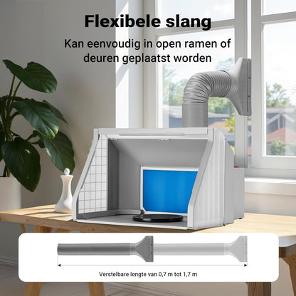 Wiltec airbrush-afzuigsysteem 9m³/min met LED-verlichting, tweetraps schakelaar en dubbele ventilator