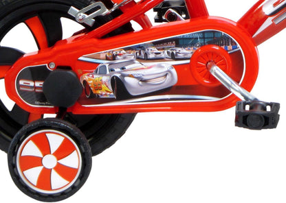 albri 12 inch fiets cars met zijstabilisatoren, drinkfles en individueel frontschild. Made in Italy voor kinderen, rood