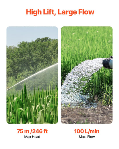 Diepbronpomp – Dompelpomp – Waterpomp – Putpomp – Fonteinpomp – 750 W Uitgangsvermogen – IP68 Waterdicht Met 20 m Kabel