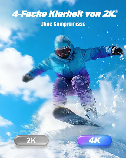 Actioncamera 4K met 64 GB SD, BodyCam-lichaamscamera Mini magnetische handsfree POV-camera met 360° draaibare clip, 30 m waterdichte behuizing voor skiën, helmcamera, vlog