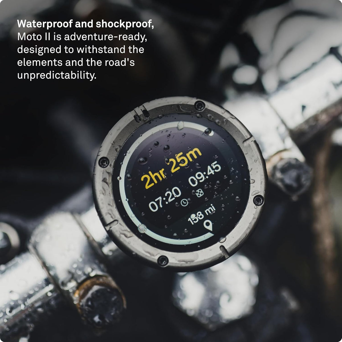 Beeline Moto II - Next Gen GPS Tracker voor motorfietsen | Compact ontwerp, waterdicht gebouwd, eenvoudig display en 14 uur batterij |Handschoenvriendelijk motornavigatiesysteem Perfect voor avontuur