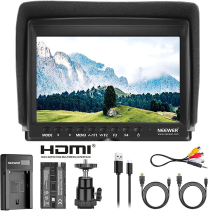 NEEWER Veldmonitor 7 inch 1280 x 800 IPS schermset: ondersteunt ingang met 2600 mAh lithium-ion batterij, USB-oplader voor DSLR-camera/camcorder