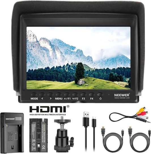 NEEWER Veldmonitor 7 inch 1280 x 800 IPS schermset: ondersteunt ingang met 2600 mAh lithium-ion batterij, USB-oplader voor DSLR-camera/camcorder