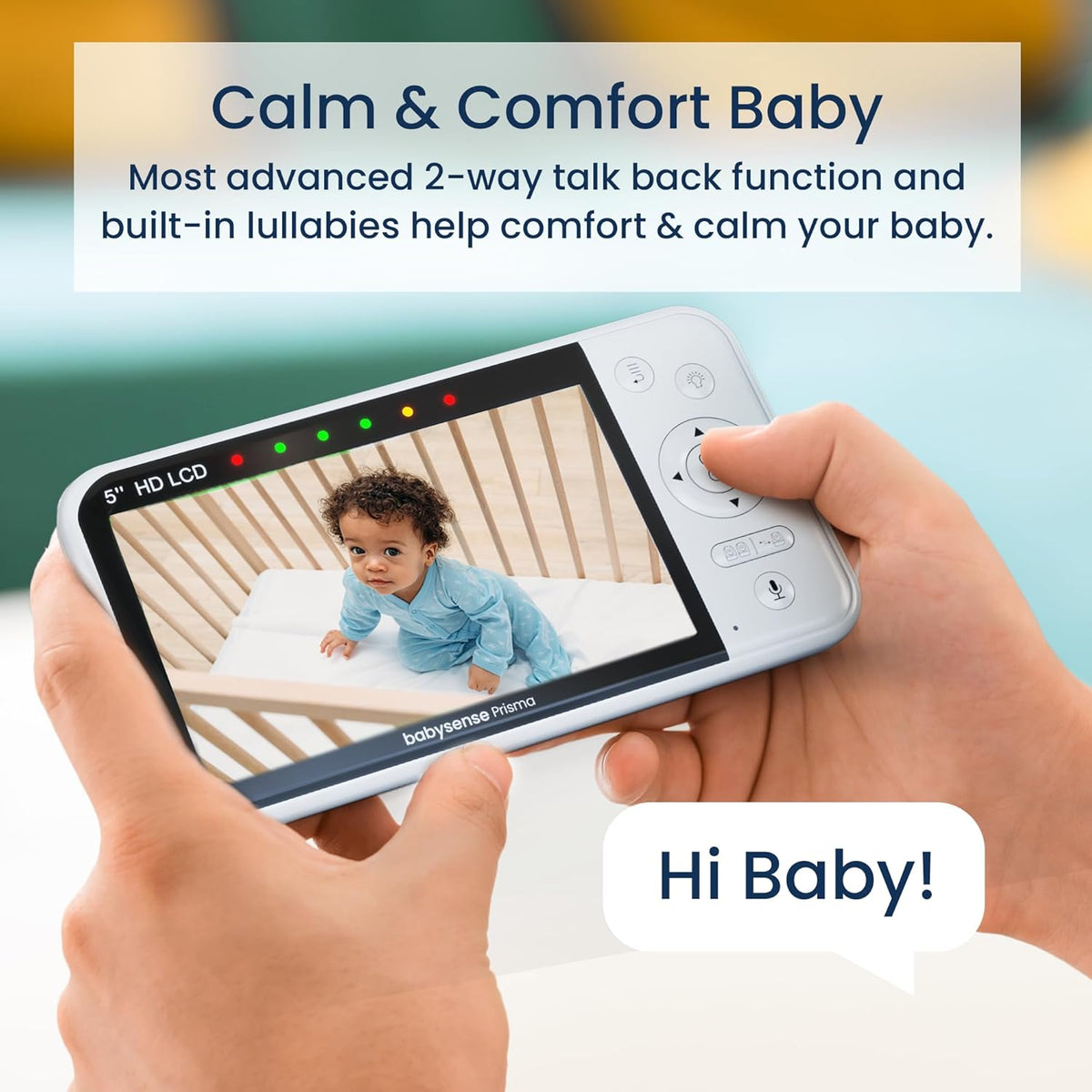 Babyfoon – Beeldbabyfoon – Videobabyfoon – Baby Monitor – Baby Camera – 5 Inch HD Scherm – 2 Camera’s Met Splitscreenfunctie – 6-Kleuren Nachtlampje