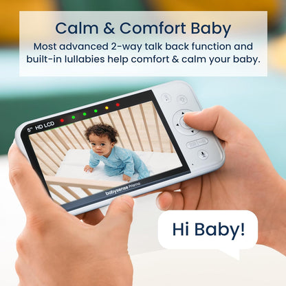 Babyfoon – Beeldbabyfoon – Videobabyfoon – Baby Monitor – Baby Camera – 5 Inch HD Scherm – 2 Camera’s Met Splitscreenfunctie – 6-Kleuren Nachtlampje