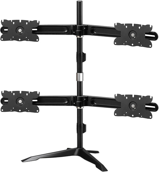 Vaste vloerstandaard voor platte panelen Zwart – TV standaard – Monitorstandaard – Display standaard – Platte panel standaard – Tot 60 inch – Aluminium en staal