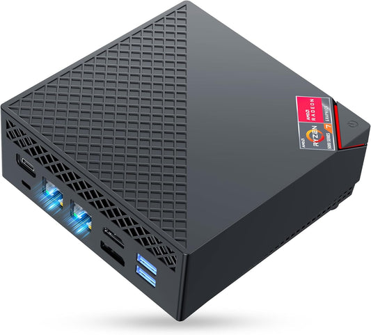 NiPoGi AM06 PRO Mini PC met ΑΜD Ryzen 7 7730U (8C/16T, tot 4,5 GHz), 32 GB DDR4 1024 GB M.2 SSD, Mini Desktop Computer, wifi 6, 4K-drievoudig display, Dual-LAN, DP/HDMI 2.0/Type-C