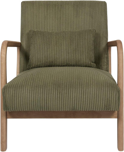 HOME DECO FACTORY, HD0531, Moderne groene velvet fauteuil voor in de woonkamer, ergonomisch ontwerp voor optimaal comfort, ideaal voor ontspanning en lezen, afmetingen 64,5x75x83 cm, groene kleur