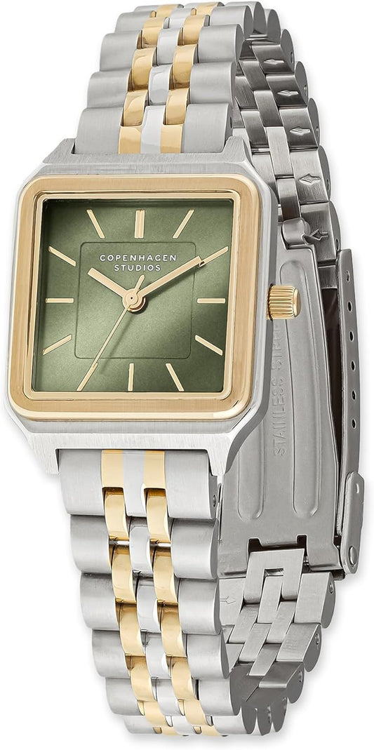 Vintage Square Watch - 24 mm - Elegant dameshorloge van gepolijst roestvrij staal met kwartsuurwerk - analoog polshorloge - 5 ATM waterdicht - krasbestendig