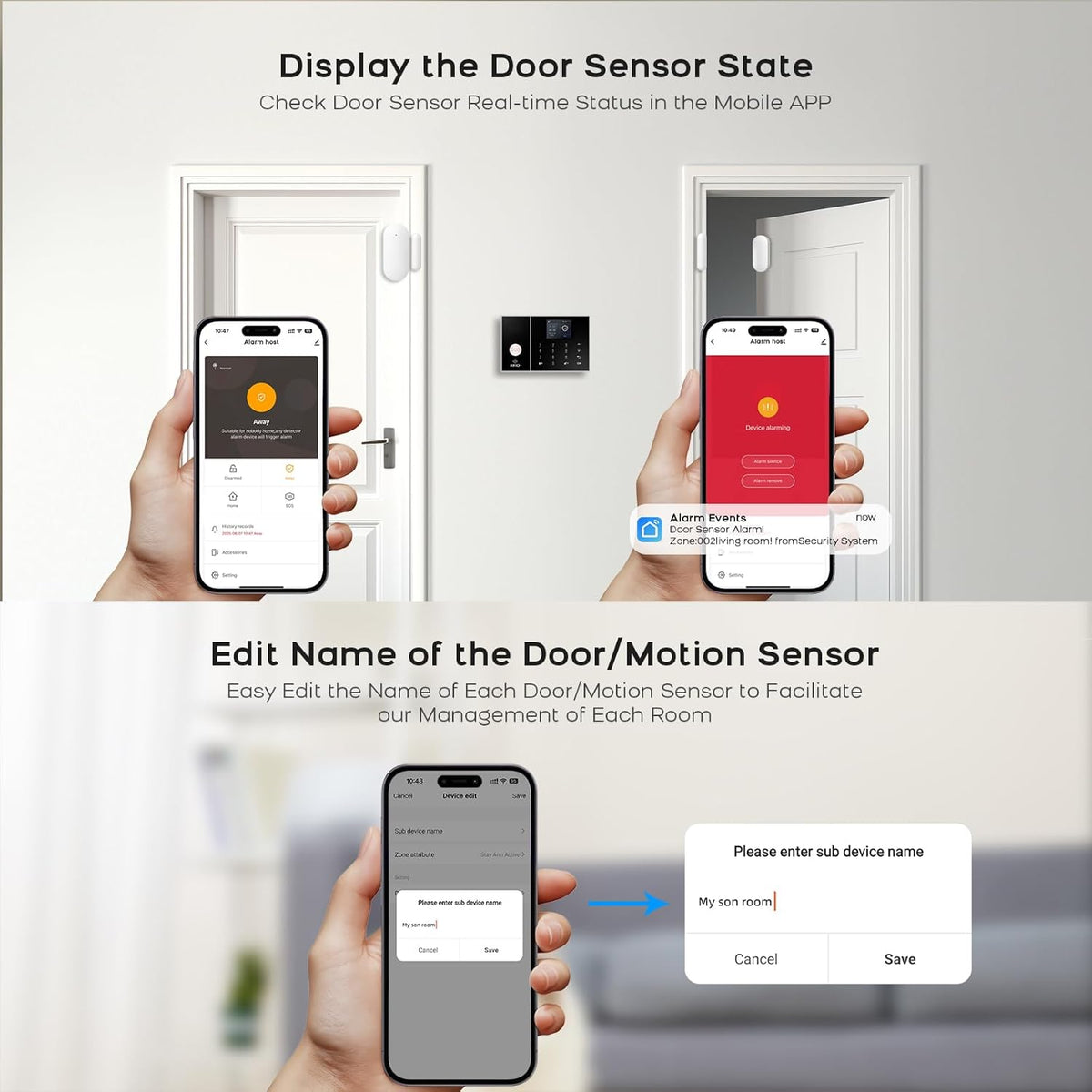 PGST Home Alarmsystemen, Alarmsysteemkit met telefoonwaarschuwing (ondersteuning 2.4G Wifi), 4G SIM-alarmsirene, deur-/raamsensoren, afstandsbedieningen, werken met Alexa, voor huis, appartement,