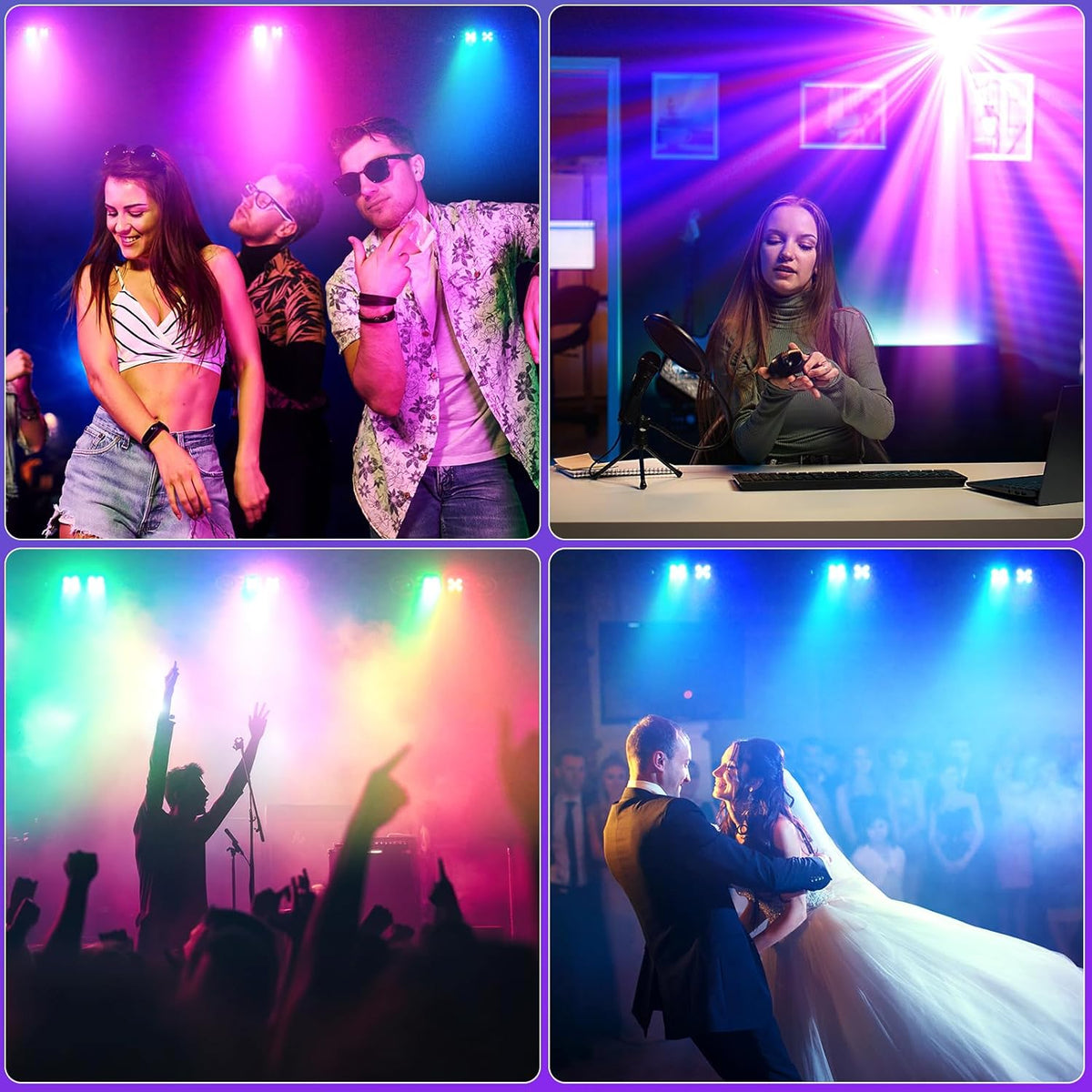 7-in-1 disco partylicht, DJ-licht, partylicht met telescoopstatief en draagtas, DJ stroboscooplicht met afstandsbediening voor Kerstmis, thuisfeest, discoparty, Halloween
