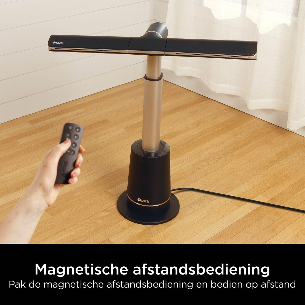Shark TurboBlade Bladeless Tower Fan, hoge snelheid in meerdere richtingen, projecteert lucht tot 20 meter, stil, 10 snelheden, draaien, 180° oscillatie, afstandsbediening, timer, Houtskool TF200SEU
