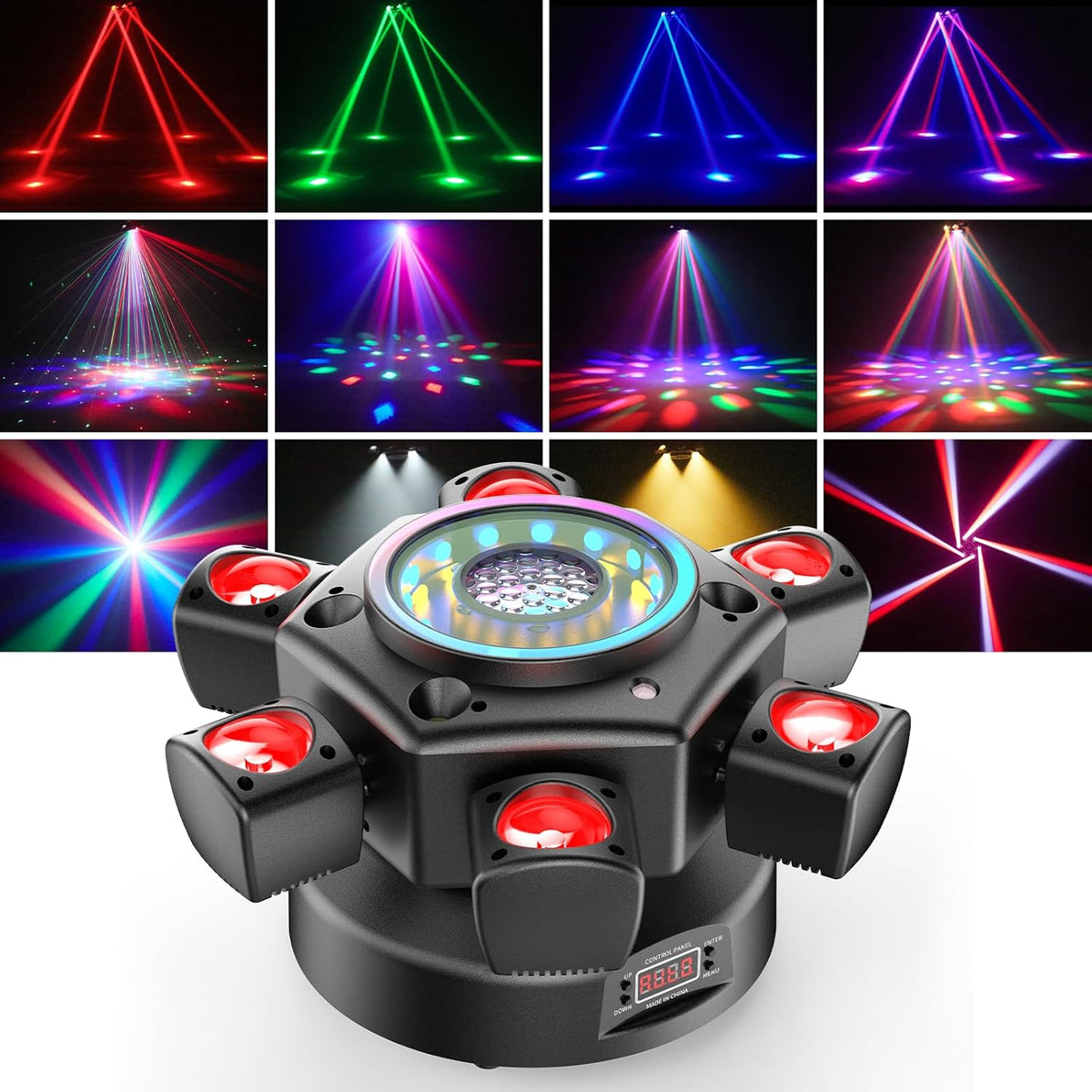 150 W Beam Moving Head podiumlicht, RGBW LED disco Magic Ball effect met afstandsbediening partylicht schijnwerper DMX512 strobe voor Halloween KTV DJ bruiloft