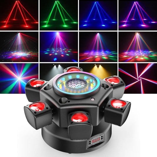 150 W Beam Moving Head podiumlicht, RGBW LED disco Magic Ball effect met afstandsbediening partylicht schijnwerper DMX512 strobe voor Halloween KTV DJ bruiloft