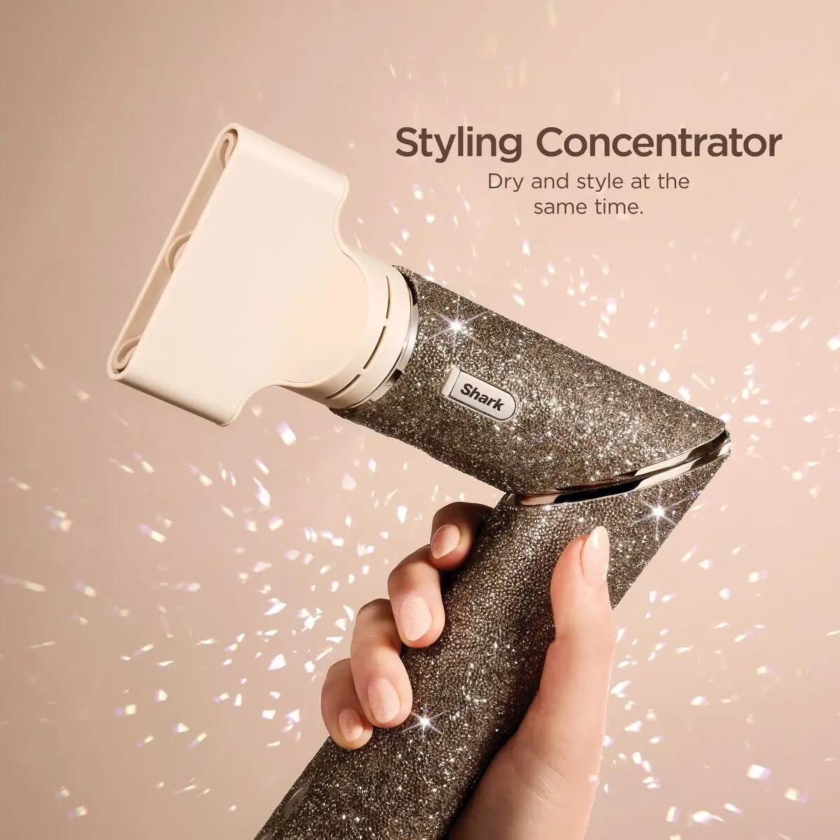 Shark FlexStyle Sparkle Limited Edition Gold Diamond 5-in-1 haarstyler en -droger met krultang, paddleborstel, ovale borstel, concentrator, diffuser, opbergdoos, zonder schade door hitte HD446JSEU