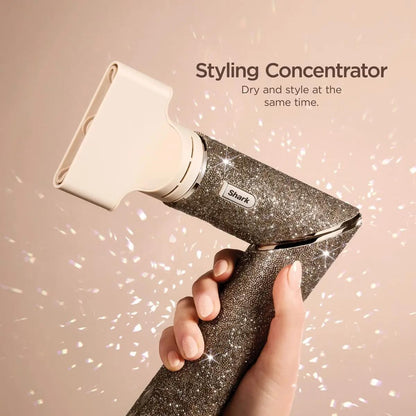 Shark FlexStyle Sparkle Limited Edition Gold Diamond 5-in-1 haarstyler en -droger met krultang, paddleborstel, ovale borstel, concentrator, diffuser, opbergdoos, zonder schade door hitte HD446JSEU