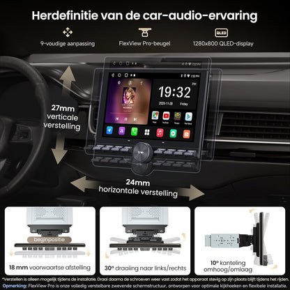 ATOTOZONE 10,1 "Autoradio met Zwevend Scherm, Android 1 Din & 2 Din Adaptieve Auto Radio, Draadloze CarPlay & Android Auto, Wi‑Fi/USB/Bluetooth, Achteruitrijcamera