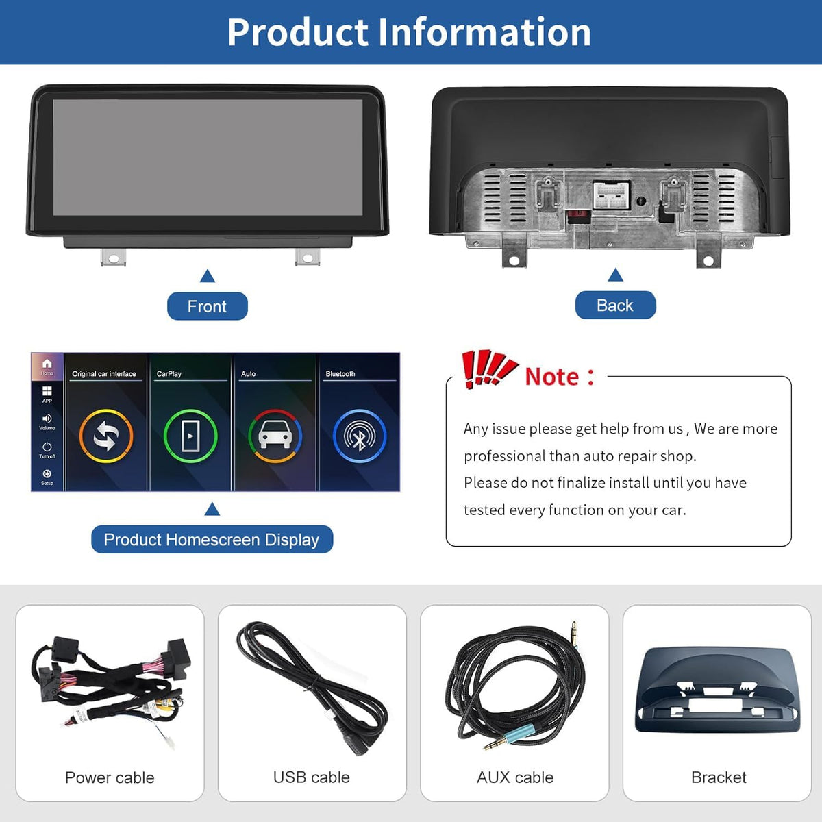 10,25 Inch Autoradio Touchscreen – Auto Multimedia Scherm – Navigatiesysteem – Infotainment Scherm – Draadloze CarPlay Android Auto – HD Resolutie – Mirrorlink Compatible