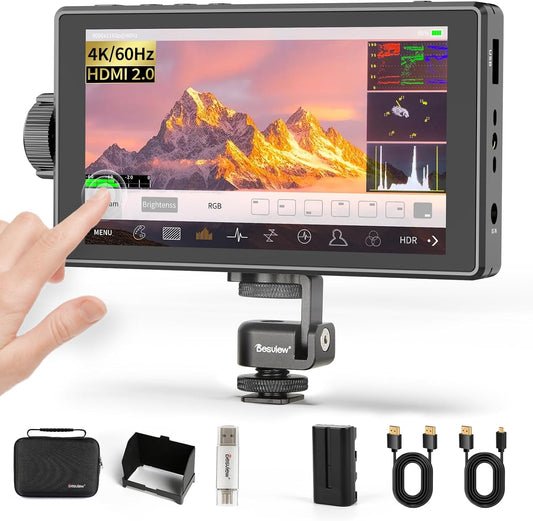 Desview A5 camera Field Monitor Touchscreen 5,5 inch, cameramonitor Full HD 1920 x 1080 IPS met 4K HDMI 2.0 Loop In/Out, 3D LUT Video Peaking Focus Assist voor DSLR