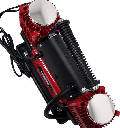 Draagbare Luchtcompressor – Elektrische Pomp – Auto Compressor – 12V Compressor – Mini Compressor – 10,3 BAR / 150 PSI – 300 L/min Capaciteit met Manometer en Draagtas
