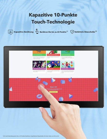 EVICIV Touchscreen monitor 10.1 inch 1920 * 1200 mini monitor voor Raspb Pi 400/4/3/2/Zero/B/B+