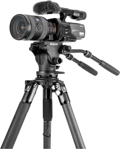 Vanguard Alta Pro 3VRL 303CV20 Carbon Video statief tot 180 cm met kogelkop en nivelleringsvoet