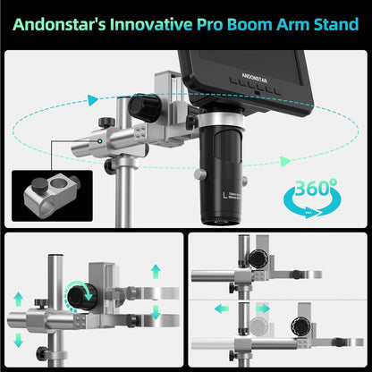 Andonstar AD246S-M Plus Digitale lasmicroscoop HDMI 7 inch 2000 x 3 lenzen 2160P UHD video-opname soldeerstation