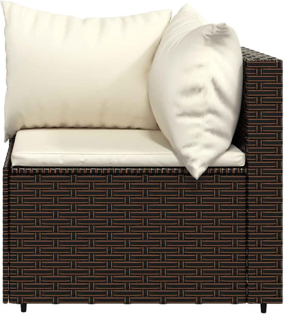 3 Piece Garden Lounge Set with Cushion, Lounge Set Lounge Set Balcony Garden Lounge Garden Furniture Sets Brown Poly Rattan 319747 - QUORE