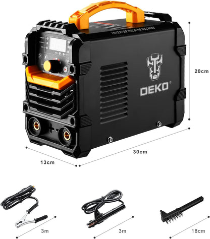 MMA elektroden lasapparaat 160A 220V: DEKO 2-in-1 inverter lasapparaat MMA/Lift TIG, IGBT lasmachine, ARC Welder, Hot Start, antistick, LCD-display, compact en draagbaar, zwart, geel